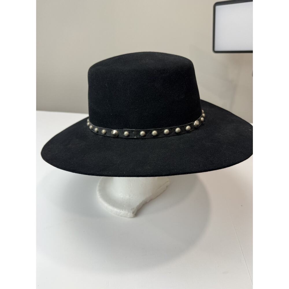 Vtg Resistol Stagecoach Black Felt Western Hat Cowboy Hat Studded Festival - Picture 12 of 14